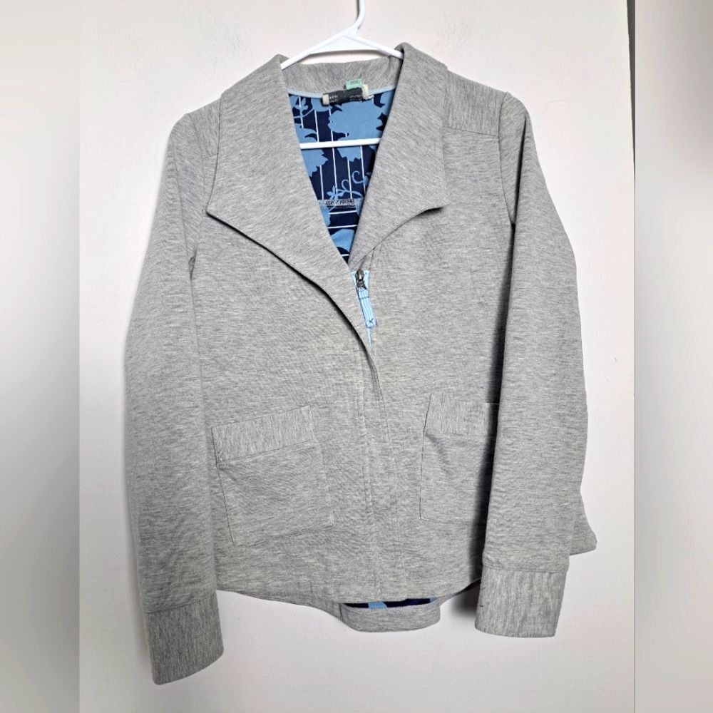 Anthropologie Sunday gray full zip coastal lagenlook jacket sz Xs